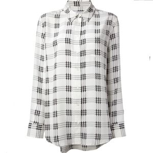 Equipment Reese Houndstooth Silk Shirt S